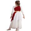 Linjinx Kids Girls Sleeveless Praise Lyrical Dance Dress Metallic Color Block Liturgical Worship Costume Tunic Dancewear Burgundy 8 Years view 2
