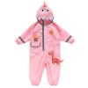 Baby Dinosaur Raincoat Overall Rain Suit Cute Jumpsuit Conjoined Rain Jacket Camo Waterproof PU (Pink, 7-10 Years) view 1