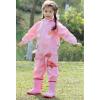 Baby Dinosaur Raincoat Overall Rain Suit Cute Jumpsuit Conjoined Rain Jacket Camo Waterproof PU (Pink, 7-10 Years) view 2