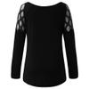 XUETON Womens Long Sleeve Sexy Cold Shoulder Tops Hollow Out Shining Rhinestone Casual T Shirts Blouses Tunic Tops(Black,3X-Large) view 4