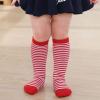 American Trends Kids Knee High Socks Athletic Soccer Socks Baseball Socks Toddler Girls 1 Pack Red White Stripes 3-6 Years view 4