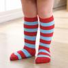 American Trends Kids Knee High Socks Athletic Soccer Socks Baseball Socks Toddler Girls 1 Pack Blue Red Stripes 3-6 Years view 3