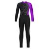 JanJean Girls 2Pcs Gymnastics Dance Outfits Kids Glitter Ballet Leotard with Athletic Legging Pants Set Tumbling Dancing Purple&Black 8 Years view 1