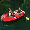 Rubber Kayak Heavy Portable Inflatable Duty Boat Raft for Adults with Aluminum Oars Foldable Dinghy Float for Fishing Hunting Or Playing on Lakes Rivers and Rapids Red view 2