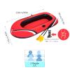 Rubber Kayak Heavy Portable Inflatable Duty Boat Raft for Adults with Aluminum Oars Foldable Dinghy Float for Fishing Hunting Or Playing on Lakes Rivers and Rapids Red view 3