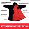 Akida Changing Robe/Swim Parka with Pocket Hooded, Waterproof Surf Poncho Warm Oversized Coat,Quick Dry Wetsuit Changing Towel, Windproof Jacket for Beach,Surfing, Swimming,Water Sports(Black-Red,L) view 3