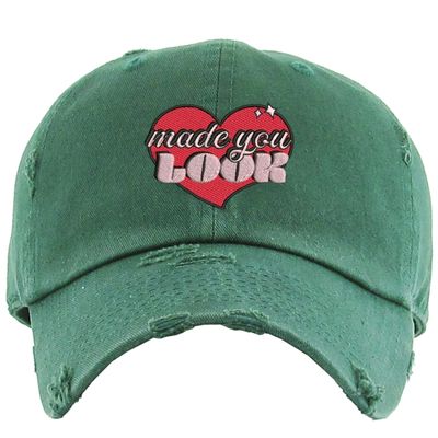 Made You Look Dad Hat Embroidery Vintage Adjustable Embroidered Cap (Hunter Green)