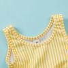 Ikevan Kids Girls Baby Summer Swimwear Bikini Ruffles Striped Swimwear Two Piece Summer Outfits Printed (Yellow, 6-9 Months) view 4