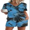 RUBZOOF Womens Tie Dye Pajama Sets Casual Summer Short Sleeve V Neck 2 Piece Pjs Lounge Sets Tie-dye-A L view 1