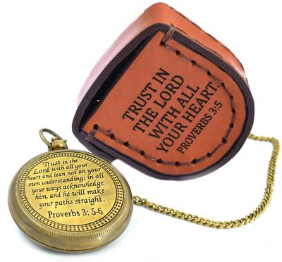 Brass Compass with Wooden Box, Christian gifts, Baptism Gifts for girl boys, graduation gifts, Religious Gifts for men, confirmation gifts for teenage girls, baptism decorations, Christmas decorations