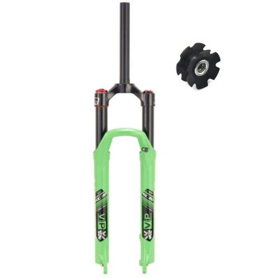 ZECHAO Mountain Bike Suspension Fork,Travel 120mm Bike Shock Absorber Forks 26/27.5/29in Disc Brake Manual Lockout 9mm Axle (Color : Green, Size : 26inch)