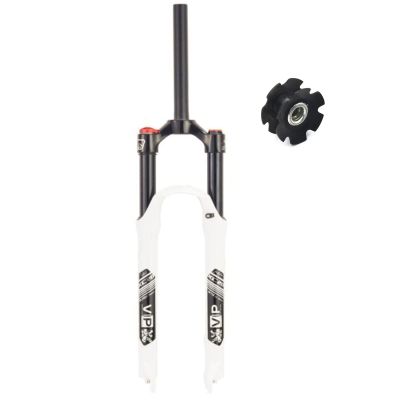 ZECHAO Bike Shock Absorber Forks 1-1/8",Aluminum Alloy 26/27.5/29 Inch Mountain Bike Front Fork 9 * 100mm Air Supension Front Fork (Color : White, Size : 27.5inch)