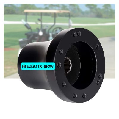 Golf Cart Steering Wheel Fit for EZGO RXV & TXT, Club Car DS, Club Car Precedent, Yamaha, Most Golf Cart (A EZGO TXT&RXV Adapter - Black)