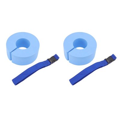 TITA-DONG 2 Pcs Foam Swim Aquatic Cuffs, EVA Water Aerobics Float Ring Fitness Exercise Set, Ankles Arms Belts with Quick Release Buckle for Swimming Fitness Training(Blue)