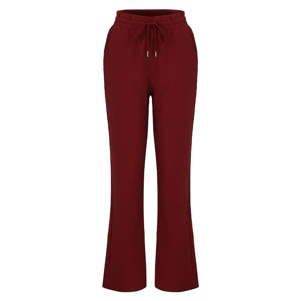 RKSTN Cargo Pants Women High Waisted Wide Leg Pants for Women Casual Drawstring Elastic Trousers with Pockets Cotton Linen Long Straight Pants 2024