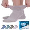 Doctor's Select Diabetic Socks for Women and Men - 4 Pairs | Green, Gray, Blue, Tan | Extra Wide Socks for Swollen Ankles and Feet | Diabetic Ankle for Women view 1