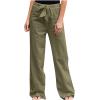 RKSTN Sweatpants Women High Waisted Wide Leg Pants for Women Casual Drawstring Elastic Trousers with Pockets Cotton Linen Long Straight Pants 2025 view 3