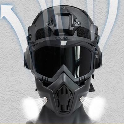 Airsoft Helmet Can Adjust ACH Tactical Helmet, and Airsoft Mask with Removable Anti-Fog Goggles is Used for Outdoor Sports of Airsoft Paintball CS Games