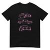 1957 Chevy Bel Air Pink Outline Belair Antique Classic Collector Car T-Shirt view 1