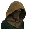 Green Wool Blend Medieval Ranger Hood with Detachable Mask  Winter Cosplay Cowl for Druid, Elf & LARP Outfits (Moss Green) view 2