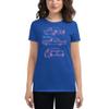 1957 Chevy Bel Air Pink Outline Belair Antique Classic Collector Car Women's Short Sleeve t-Shirt view 1