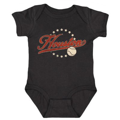 Houston Vintage H-Town Kid's Baby Bodysuit for Baseball Fan (Black, 18M)