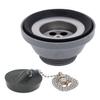 Ambassador Marine - 1-1/2 inch Drain, Straight Drain, Low Profile, 1-1/4 inch-M Thread, w/Chain Stopper - Brushed Finish - S01-0104-BP-W view 1