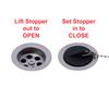 Ambassador Marine - 1-1/2 inch Drain, Straight Drain, Low Profile, 1-1/4 inch-M Thread, w/Chain Stopper - Brushed Finish - S01-0104-BP-W view 3