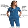 Green Town Scrubs for Women - Tuck-in V-Neck Scrub Top, Stretch Fabric, Lightweight, Easy Care-Carribean-X-Large view 3