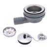 Ambassador Marine - 2 inch Drain, 95 Degree Drain, Low Profile w/Strainer, 1 inch Hose Barb, w/Chain Stopper - Ultra-Mirror Finish - S00-1102-UP-W