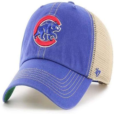 '47 MLB Trawler Team Color Mesh Trucker Clean Up Adjustable Hat, Adult One Size Fits All (Chicago Cubs - Blue)