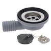 Ambassador Marine - 1-1/2 inch Drain, 95 Degree Drain, Low Profile, 1 inch Hose Barb, w/Chain Stopper - Ultra-Mirror Finish - S01-0101-UP-W view 1