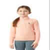 HORZE Lola Kids Long Sleeved Half Zip Tec Shirt - Shrimp Pink - XS view 3