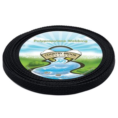 3/8 Inch Black Polypro Webbing, 25 Yards