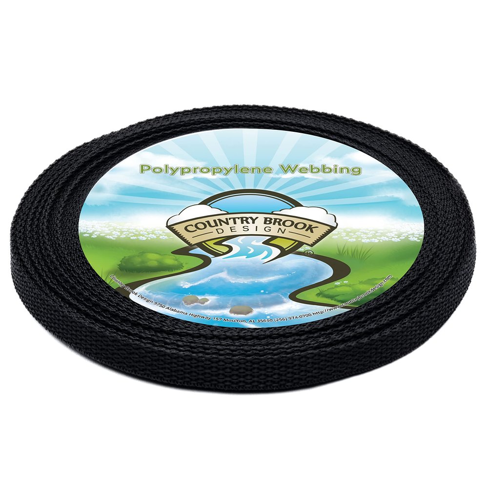 3/8 Inch Black Polypro Webbing, 25 Yards