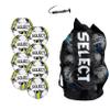 Select Club DB V22 Soccer Ball, 8-Ball Pack with Duffle Ball Bag and Hand Pump, White/Black, Size 4 view 1