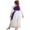 CHICTRY Girls One Shoulder Asymmetrical Praise Dance Dress Worship Lyrical Dance Costume Liturgical Dancewear Purple 10 Years view 2