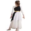 CHICTRY Girls One Shoulder Asymmetrical Praise Dance Dress Worship Lyrical Dance Costume Liturgical Dancewear Black 10 Years view 2