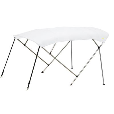 Oceansouth 4 Bow Bimini Top Premium Range 8ft Length (White, Bimini TOP 8ft 4 Bow 73"-78") Bows Frame Sun Shade Boat Waterproof Cover Boot Storage Strap Large Bow Big Fishing Pole Covers Beach