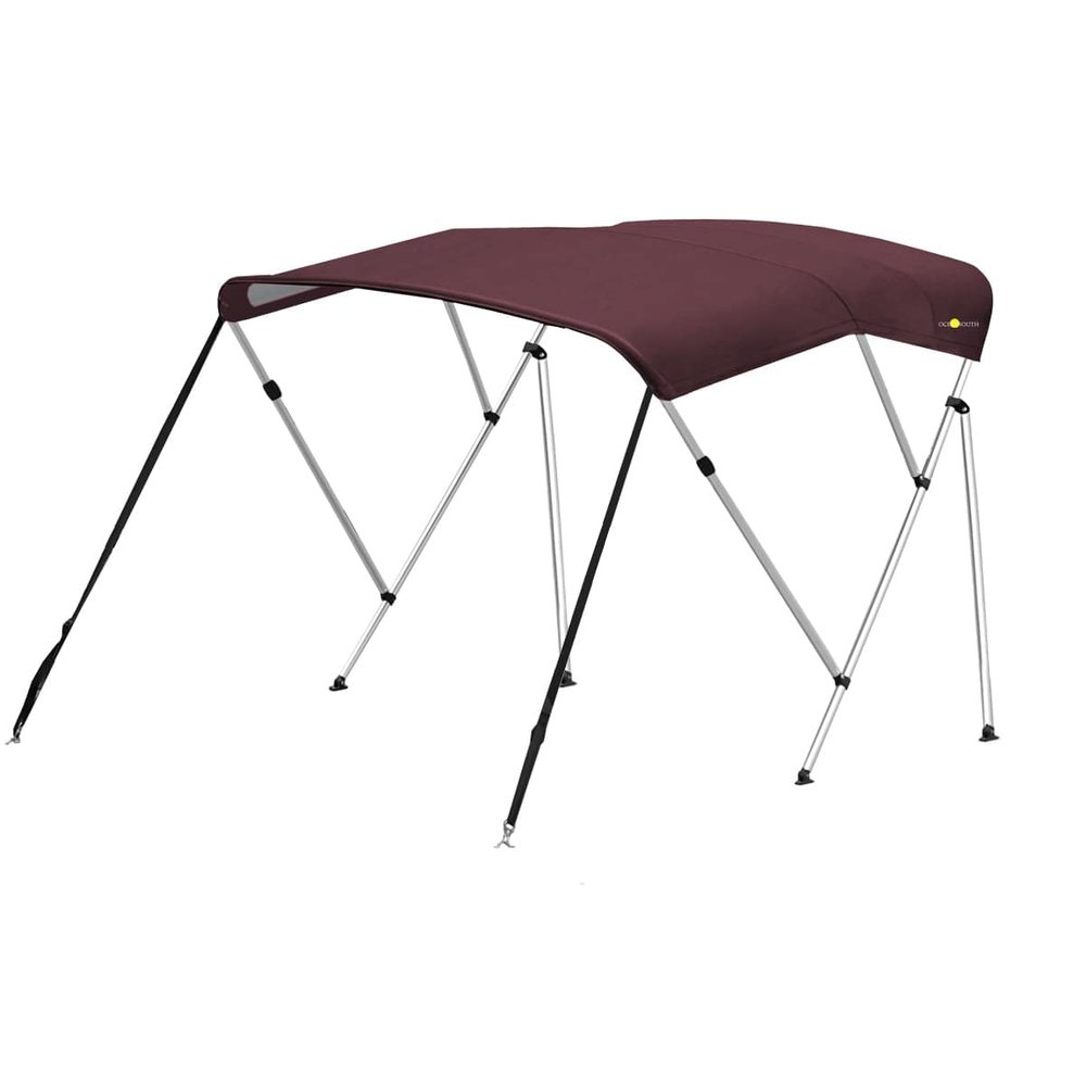 Oceansouth 3 Bow Bimini Top 6ft Length. Bows Frame Sun Shade Boat Waterproof Cover Boot Storage Strap Giant Bow Large Big Fishing (Maroon, 61"-66")