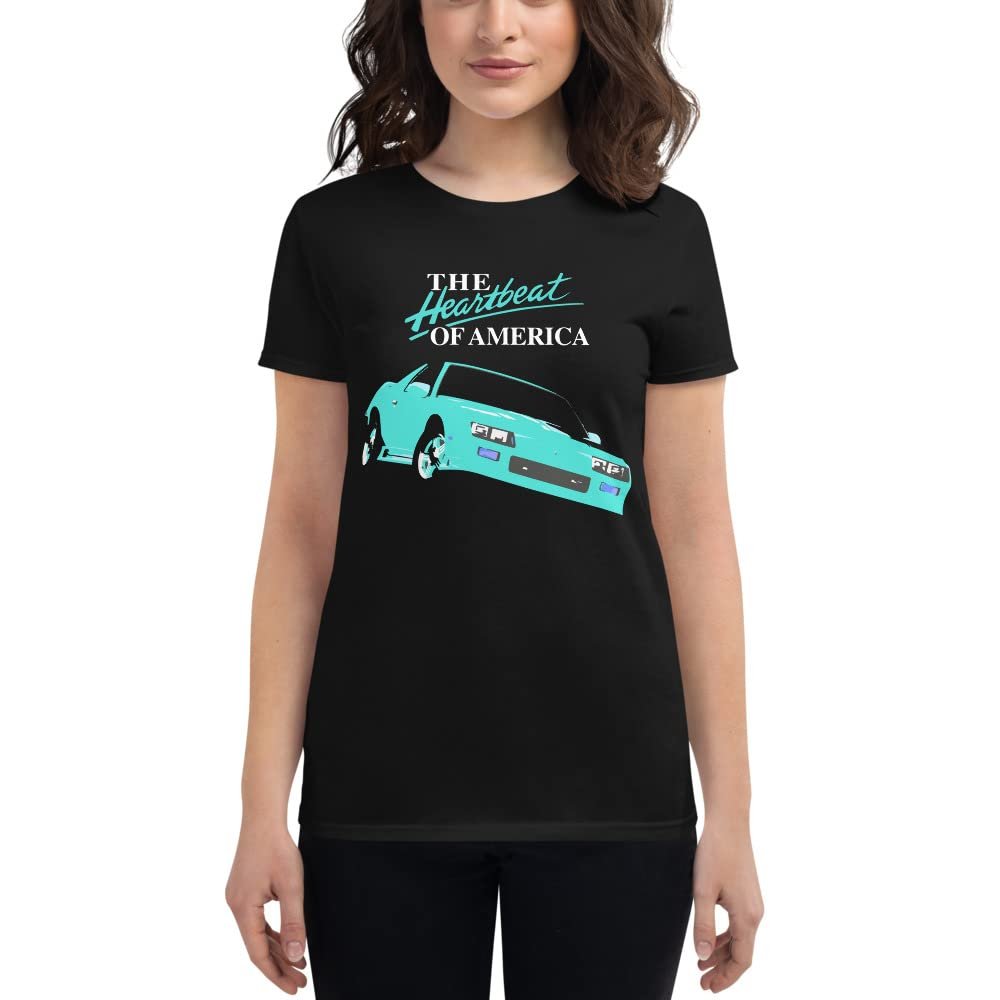 1991 Camaro Heartbeat of America Retro Miami Nights Car Club Chillwave Custom Women's Short Sleeve t-Shirt Black