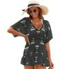 DENFY Cocktail Drinks of Martini Women's Cover Up Swim Coverups Loose Dress Breathable Chiffon Beach Swimsuit view 1