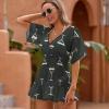 DENFY Cocktail Drinks of Martini Women's Cover Up Swim Coverups Loose Dress Breathable Chiffon Beach Swimsuit view 2