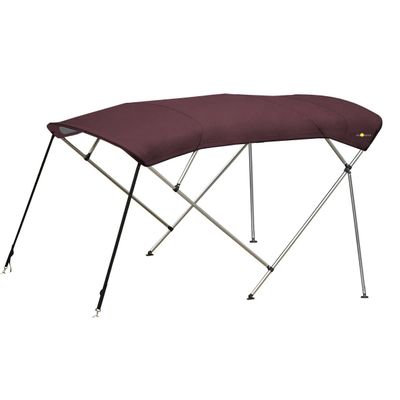 Oceansouth 4 Bow Bimini Top Premium Range 8ft Length (Maroon, Bimini TOP 8ft 4 Bow 61" - 66") Bows Frame Sun Shade Boat Waterproof Cover Boot Storage Strap Large Bow Big Fishing Pole Covers Beach