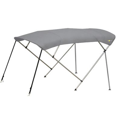 Oceansouth 4 Bow Bimini Top Premium Range 8ft Length (Dark Gray, Bimini TOP 8ft 4 Bow 67"-72") Bows Frame Sun Shade Boat Waterproof Cover Boot Storage Strap Large Bow Big Fishing Pole Covers Beach