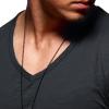 Maiyifu-GJ Men's Muscle V Neck Gym Workout T Shirt Arm Stitching Zipper Pocket Tee Top Fashion Casual Slim Fit Short Sleeve (Black,US SIZE 4XL Asia 5XL) view 2