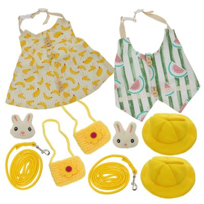 BCOATH 2sets Bunny Clothes for Guinea Pigs Breathable Costume Pet Dress-up for