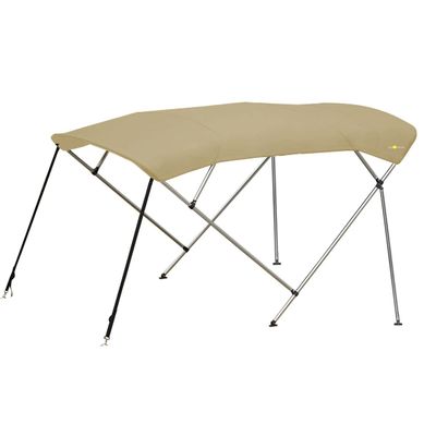 Oceansouth 4 Bow Bimini Top Premium Range 8ft Length (Beige, Bimini TOP 8ft 4 Bow 67"-72") Bows Frame Sun Shade Boat Waterproof Cover Boot Storage Strap Large Bow Big Fishing Pole Covers Beach