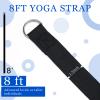 6 Pcs Yoga Strap for Stretching 8 Ft Yoga Exercise Adjustable Straps Bands with Safe Adjustable D Ring Buckle for Pilates Gym Workouts Fitness Improves Sitting Posture(Black) view 2