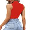 CLOZOZ Turtle Neck Tank Tops for Women Sleeveless Mock Neck Turtlenecks Slim Fitted Tops view 3